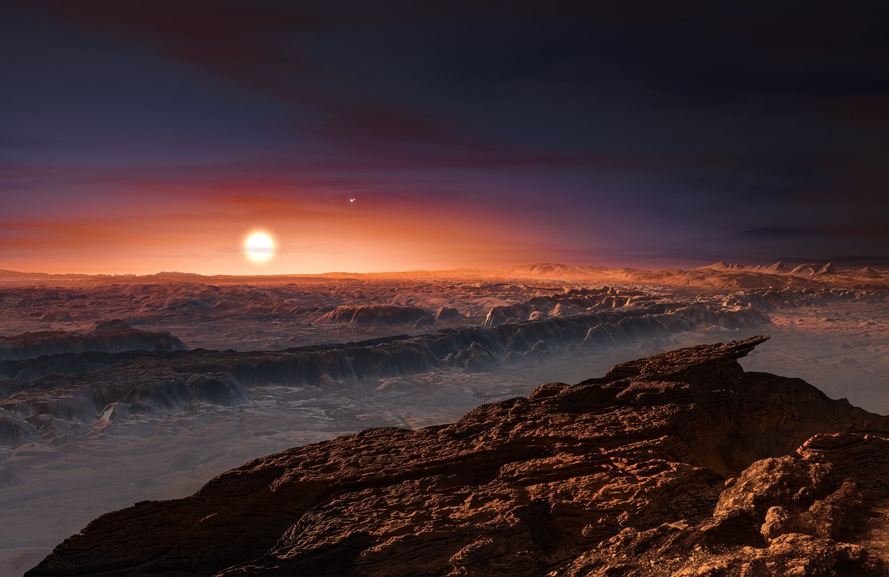 Artista de NASA recrea como se vería Próxima b, un posible planeta con vida.