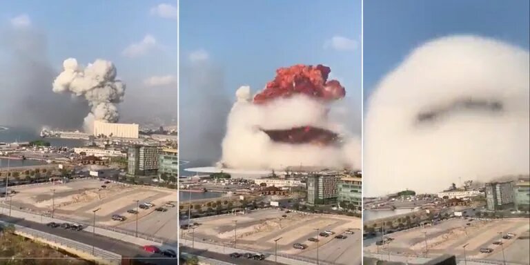 Una explosión de gran magnitud se registra en el puerto de Beirut, Líbano.