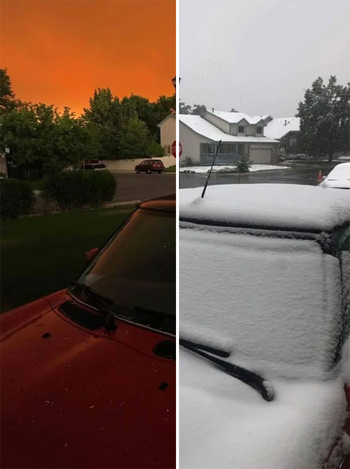 Clima Extremo: cae nieve en Colorado luego de 48 horas de una intensa ola de calor.
