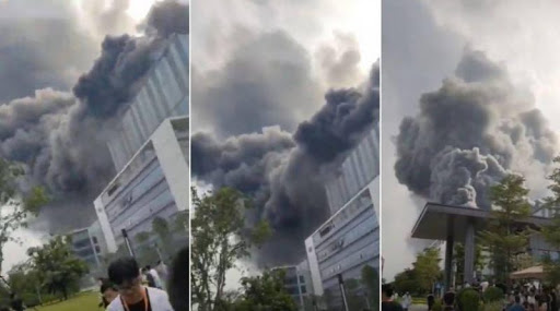 Incendio en laboratorios de Huawei en China, se desconoce la causa.