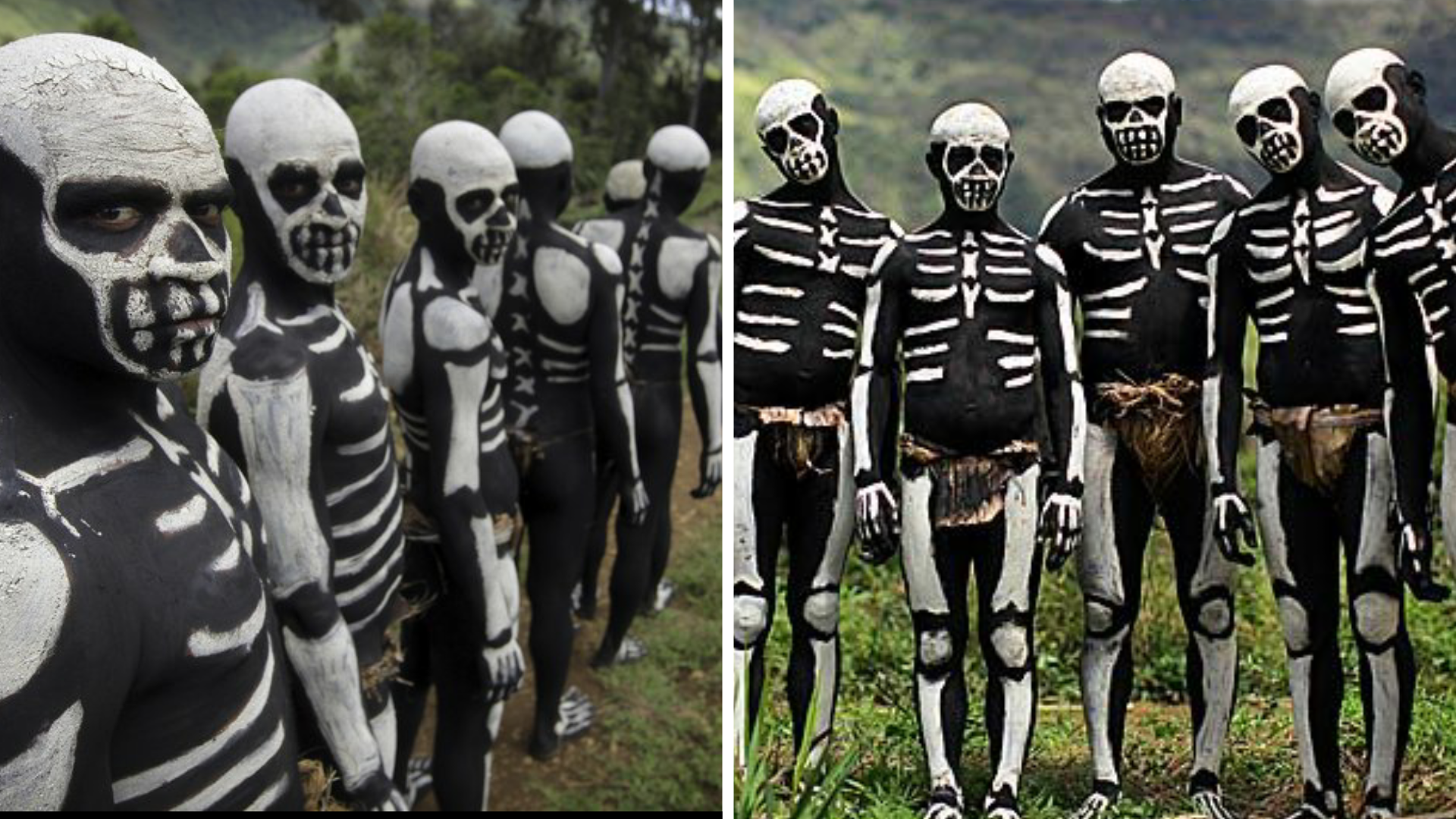 La tribu Chimbu de Papúa Nueva Guinea y la danza de esqueletos.
