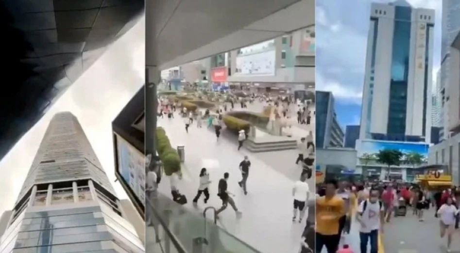 Rascacielos en China se tambalea. Gente huye con pánico (video).