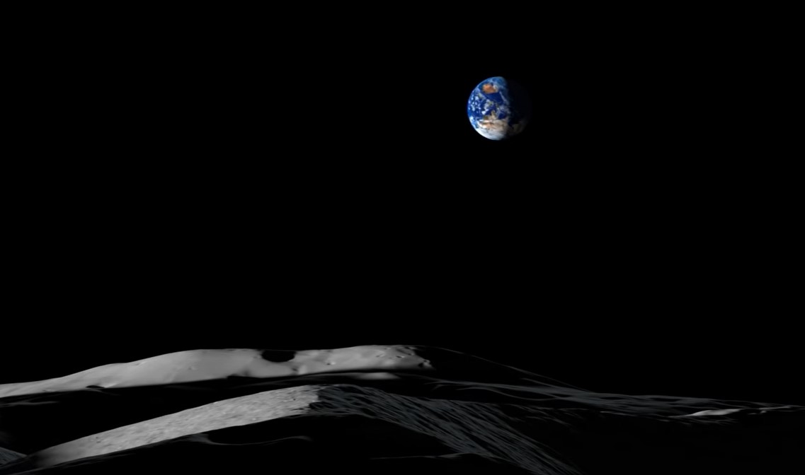 VIDEO: Así es como se vería la Tierra desde el polo sur lunar.
