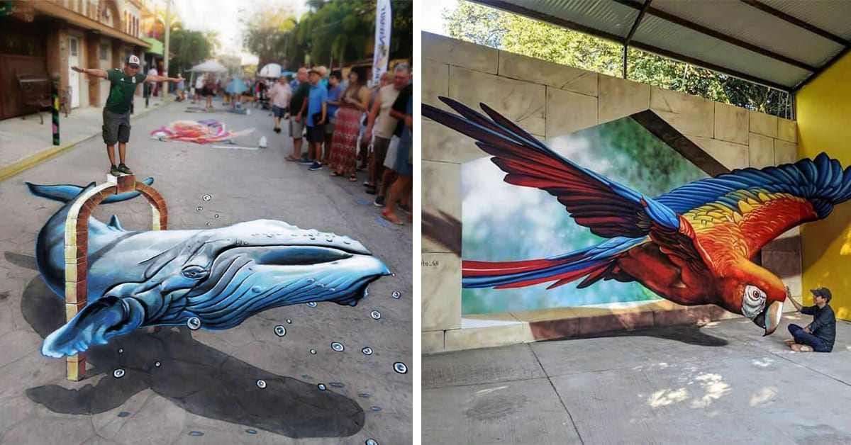 17 impresionantes obras en 3D de artista callejero mexicano.